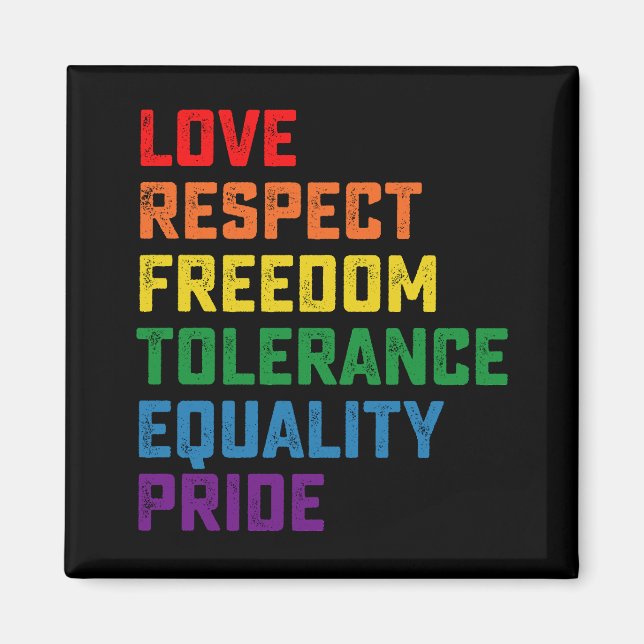 Liebe respektiert Freiheit Toleranz Gleichheit Pri Magnet (Vorne)