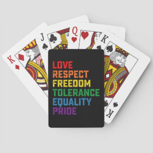 Liebe respektiert Freiheit Toleranz Gleichheit Pri Spielkarten
