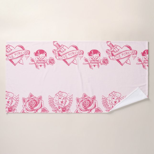 Liebe Retro Badhandtuch Set (Badehandtuch)