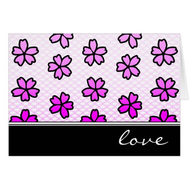 Liebe: Retro-Blumengestalt: (Vorderseite (Horizontal))