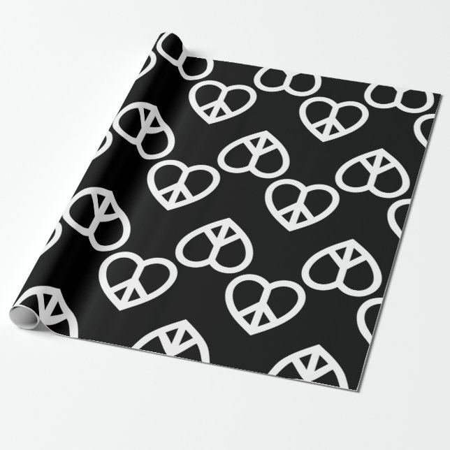 Liebe Retro-Hippie Geschenkpapier (Ungerollt)