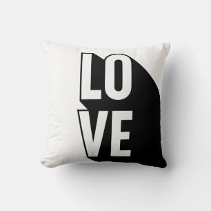 Liebe Retro Long Shadow Typografie Kissen