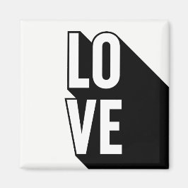 Liebe Retro Long Shadow Typografie Magnet