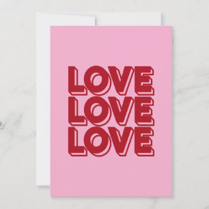 Liebe Retro-Rot-Typografie Einladung