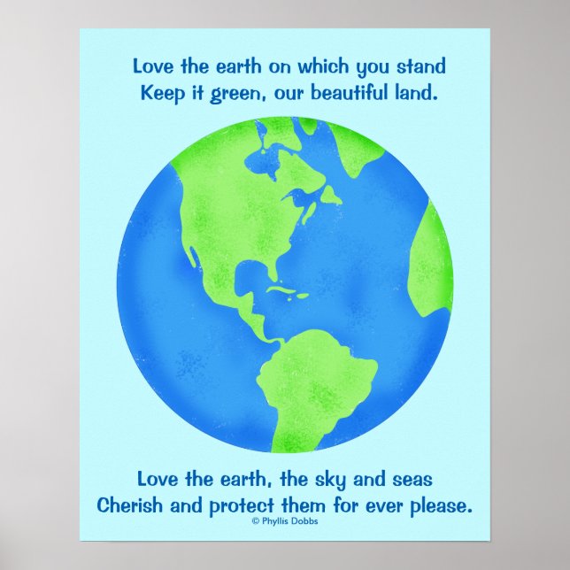 Liebe, Rett, Schutz der Erde für Gedicht und Kunst Poster (Vorne)