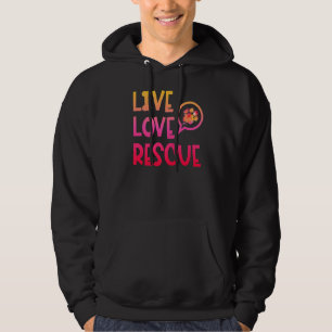 Liebe retten Wasserfarbe Dog Paw Tierheim Hoodie
