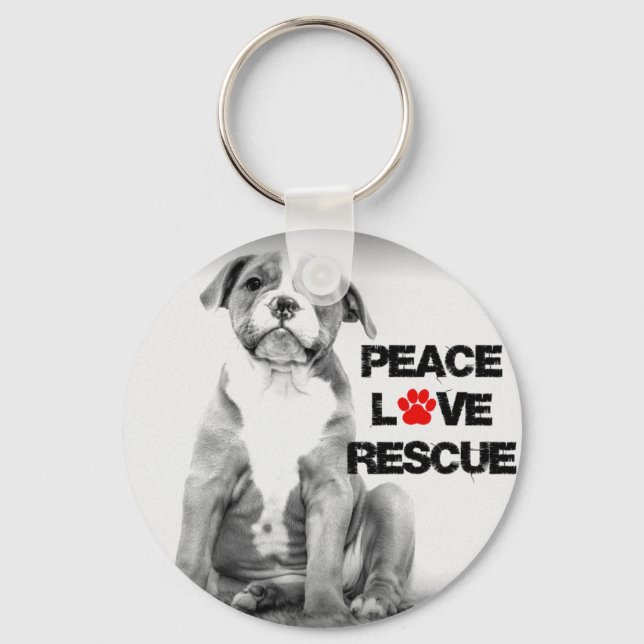 Liebe rettet Hund Schlüsselanhänger (Vorderseite)
