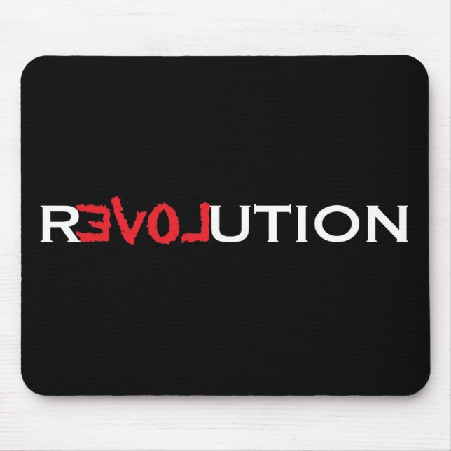 Liebe-Revolution Mousepad - schwärzen Sie mit (Vorne)