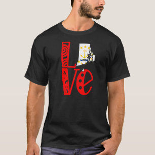 Liebe Rhode Island in Blockbuchstaben T-Shirt