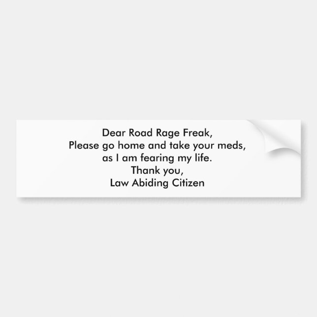 Liebe Road Rage Autoaufkleber (Vorne)