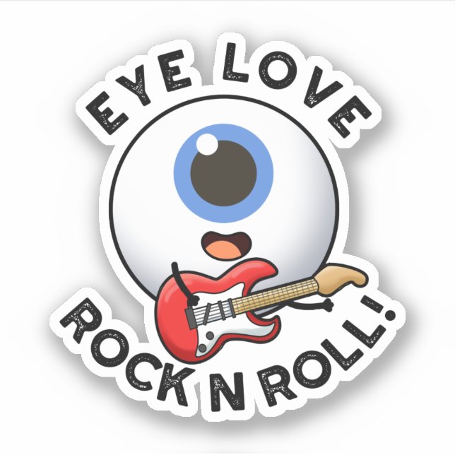 Liebe Rock and Roll Funny Eyeball Puff Aufkleber (Vorderseite)
