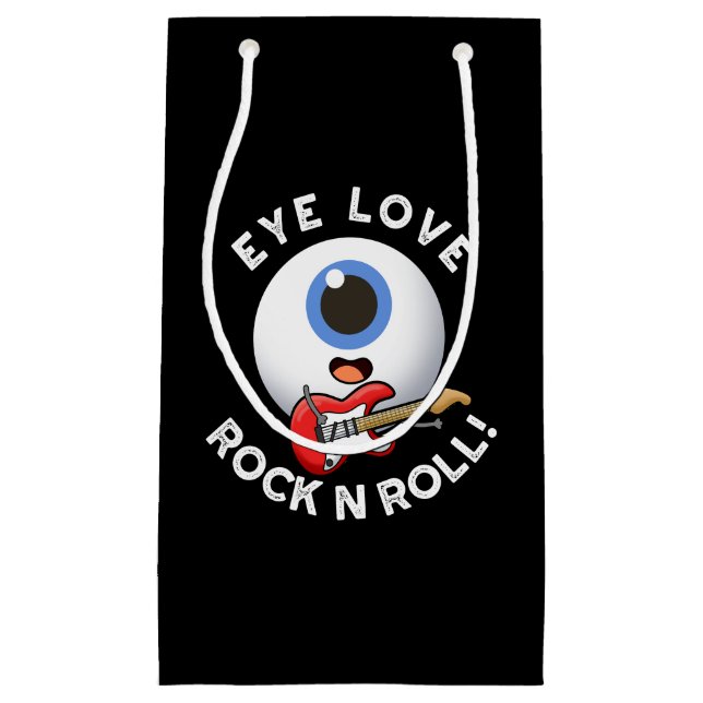 Liebe Rock and Roll Funny Eyeball Puff Dark BG Kleine Geschenktüte (Vorderseite)