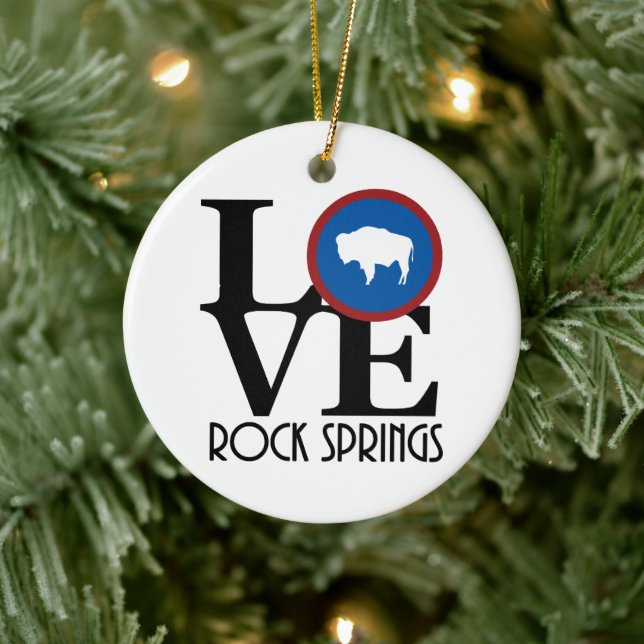 LIEBE Rock Springs Wyoming Keramik Ornament (Baum)