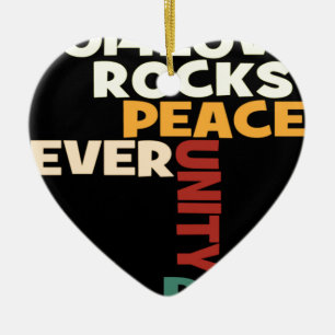 Liebe rockt keramik ornament