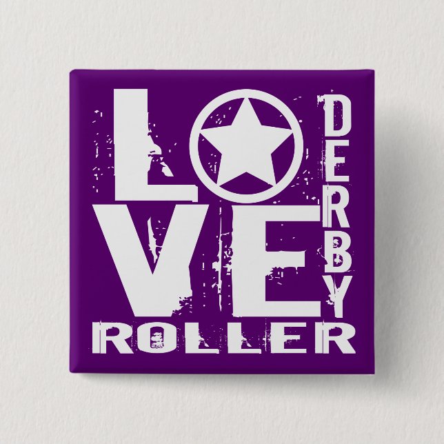 LIEBE Roller Derby Button (Vorderseite)