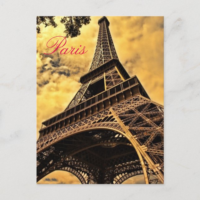 Liebe & Romantik Paris Eiffel Tower Frankreich Postkarte (Vorderseite)