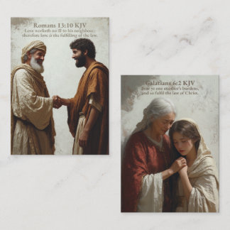 Liebe - Römer 13:10 und Galaten 6:2 KJV Card Visitenkarte