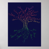 Liebe Roots Tree of Life Navy Regenbogen Valentine
