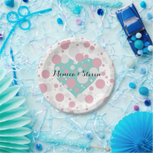 Liebe Rosa Blau Brautparty Baby Reveal Party Pappteller