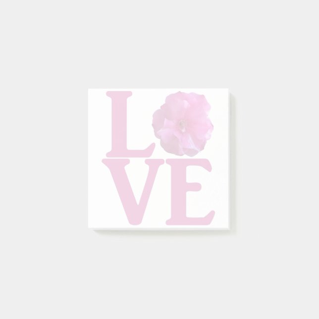 Liebe rosa Blume Klassiker Post-it Klebezettel (Vorderseite)