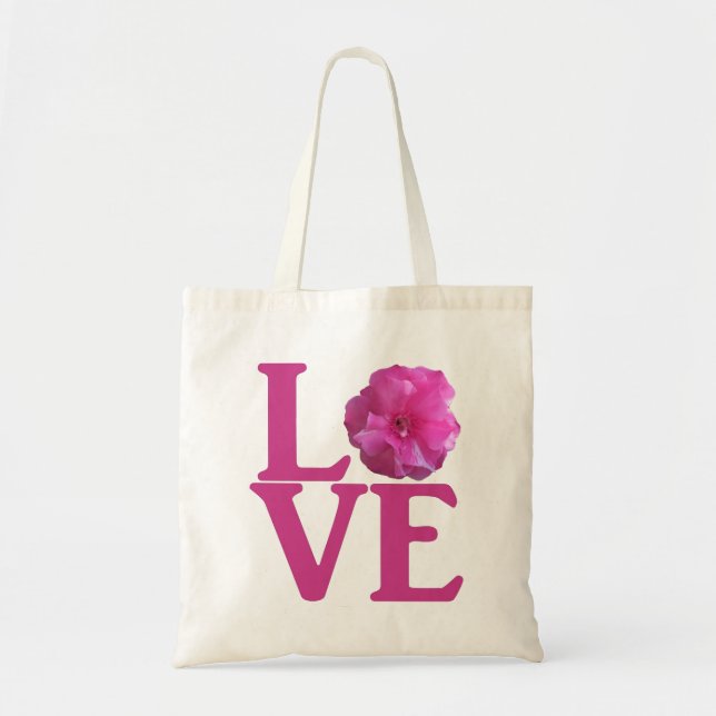 Liebe rosa Blume Klassiker Tragetasche (Vorne)