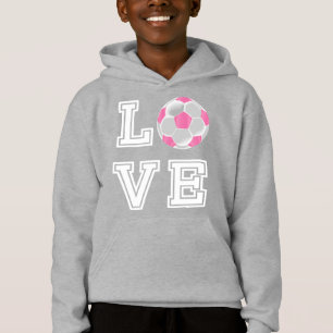 Liebe Rosa Fußball Ball - Weißbriefe  Hoodie