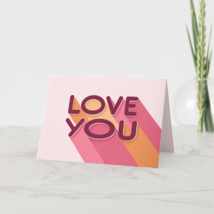 Liebe Rosa Gelbe Retro Streifen Karte