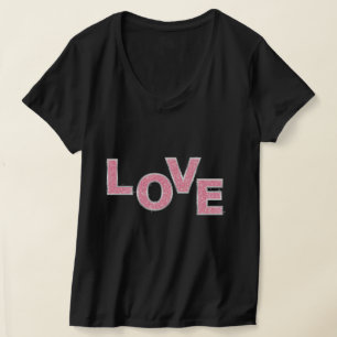 Liebe Rosa Glitzer T-Shirt