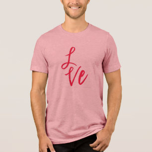"Liebe" Rosa Hintergrund Grafisches T-Shirt Tri-Blend Shirt