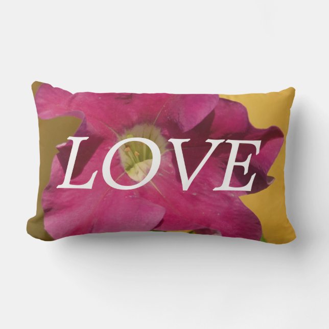 Liebe, Rosa Lila Petunia, Blume Inspiration Lendenkissen (Vorderseite)