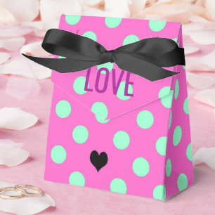 Liebe Rosa & Minze Punkte Brautparty Geschenkschachtel