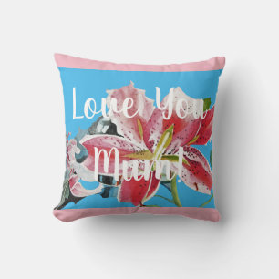 Liebe Rosa Retro Lilienblumendekissen Kissen