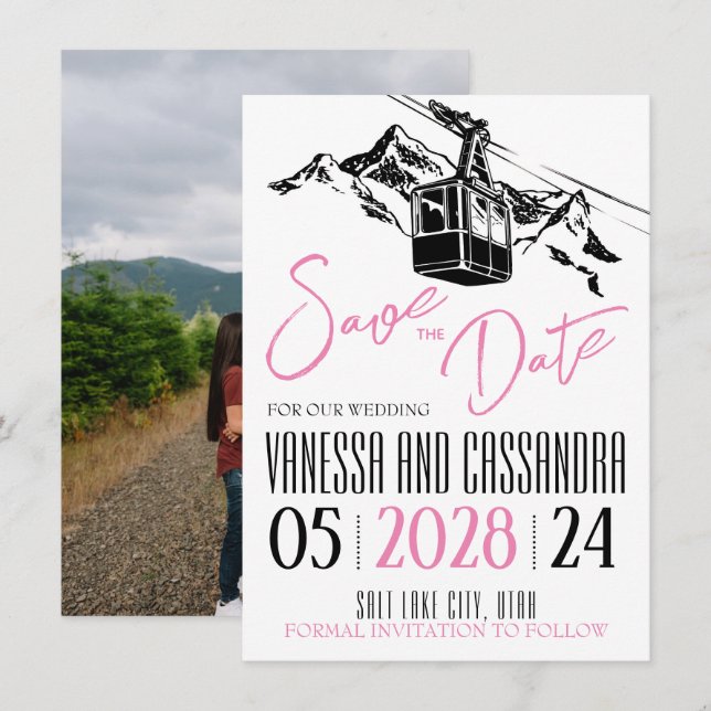 Liebe Rosa Save The Date (Vorne/Hinten)