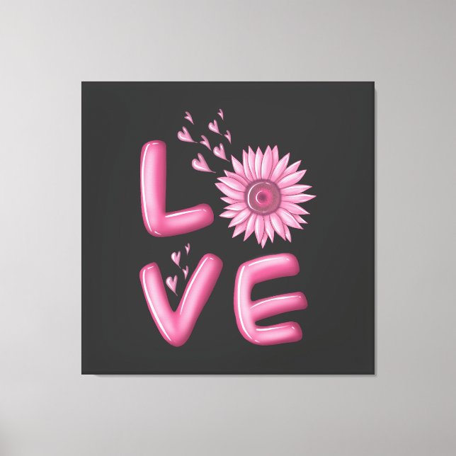 Liebe Rosa Sonnenblume Leinwanddruck (Vorderseite)