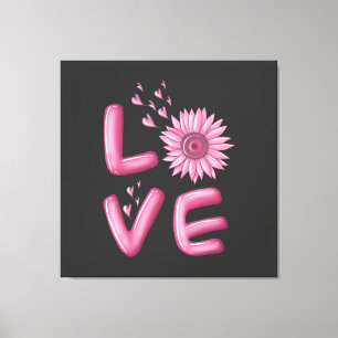 Liebe Rosa Sonnenblume Leinwanddruck