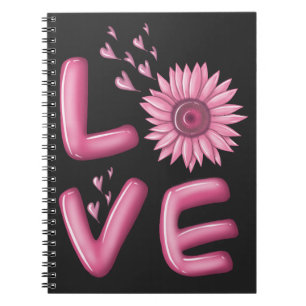 Liebe Rosa Sonnenblume Notizblock