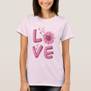 Liebe Rosa Sonnenblume T - Shirt Frauen