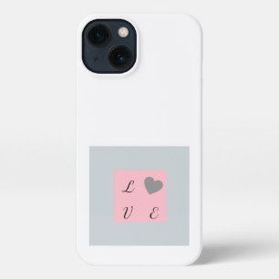 Liebe Rosa und Grau Quadratisches Muster  iPhone Hülle