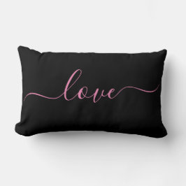 LIEBE | Rosa und schwarz Reversible Lumbalkiefer Lendenkissen