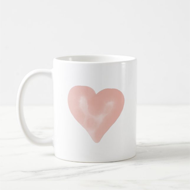 Liebe Rosa Wasserfarbe Kaffeetasse (Links)