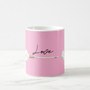 Liebe Rosa Weißes Herz Kaffeetasse