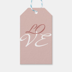 Liebe Rose Gold-Farbkalligrafie Geschenkanhänger