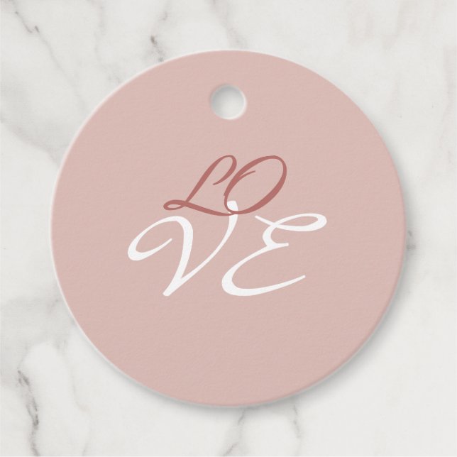 Liebe Rose Gold-Farbkalligrafie Geschenkanhänger (Vorderseite)