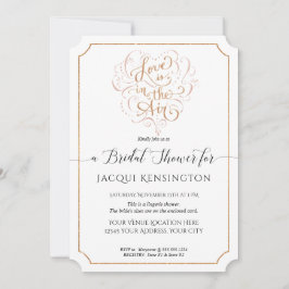 Liebe Rose Gold Glitzer Typografie Brautparty Einladung