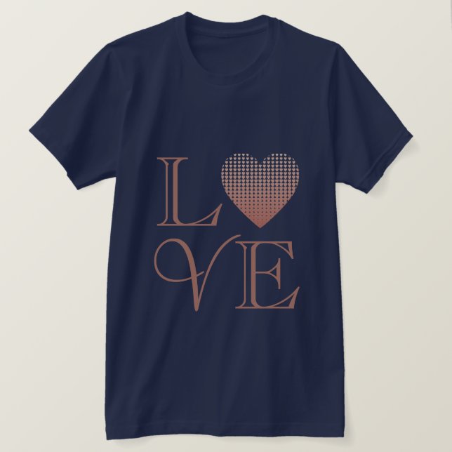 Liebe Rose Gold Rosa Rosa Chic Valentine T-Shirt (Design vorne)
