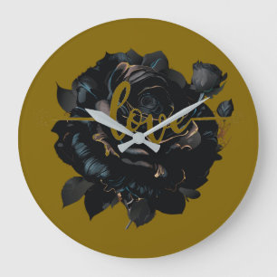 Liebe Rose Große Wanduhr
