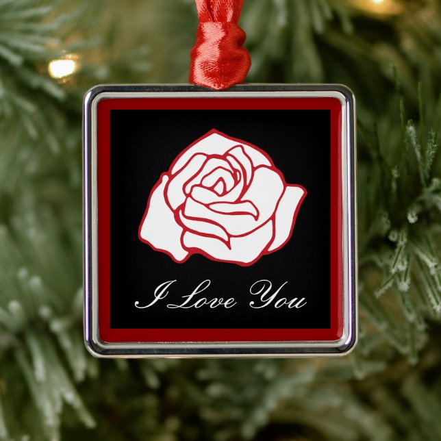 Liebe Rose Ornament Aus Metall (Baum)