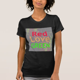 LIEBE ROT GOLD GRÜN: Fette abstrakte Farbaussage T-Shirt