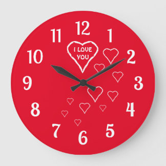 Liebe Rot mit der Uhr des weißen Herzens
