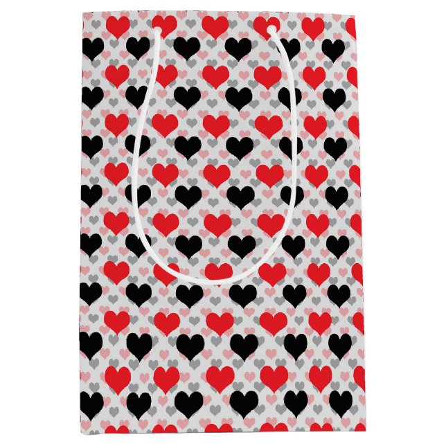 Liebe Rot-Schwarz-Valentine Mittlere Geschenktüte (Vorderseite)